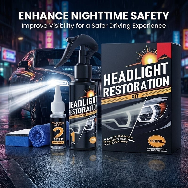 Car Headlight Restoration Kit for Yellowing & Oxidation