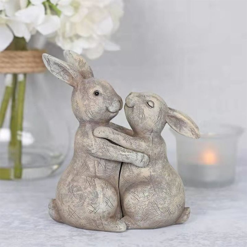 Animal Love Couple Cuddling Pair Figurine