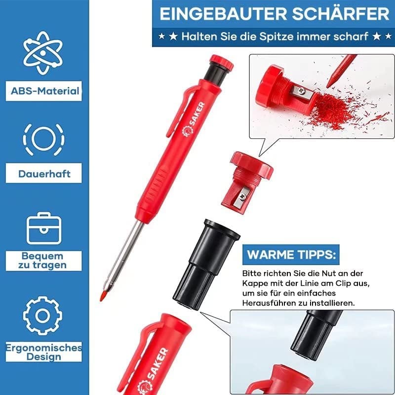 Saker Multifunktionales Anreißwerkzeug DIY Anreißlehre mit Tieflochstift