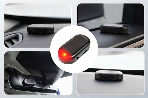 Solar powered car security warning light