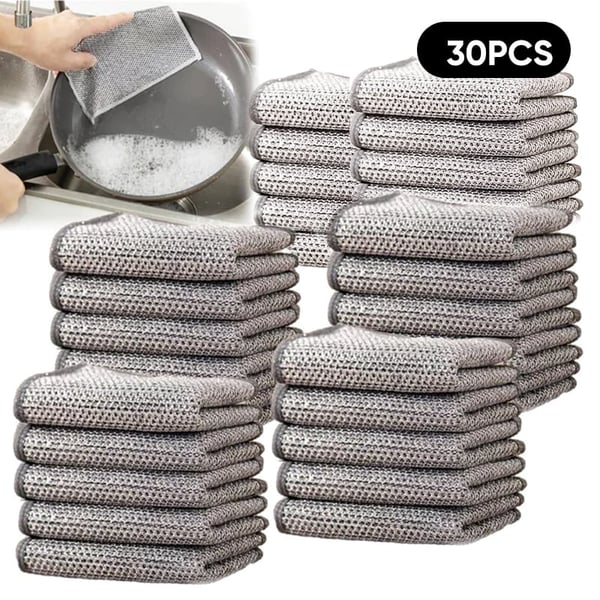 Multipurpose Wire Dishwashing Rags for Wet and Dry