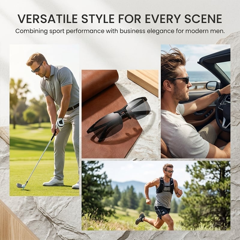 New-Photochromic Sunglasses with Anti-glare Polarized Lens