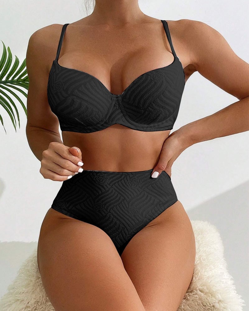 Sexy Solid Color Push-Up Bikini