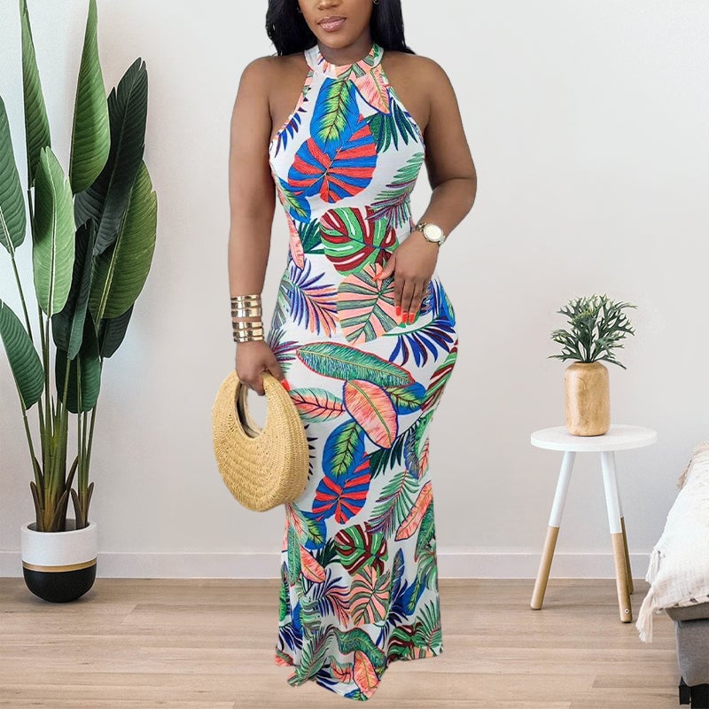 Casual Simplicity Floral Printing Dress