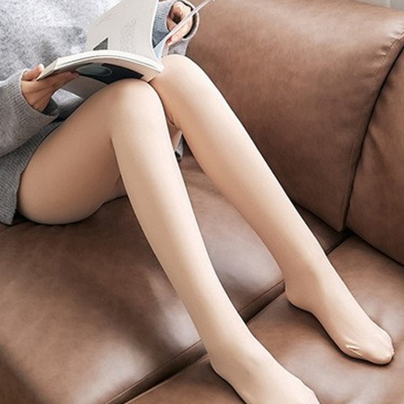 Felfria ben fejkade genomskinliga varma mjuka fodrade elastiska tights