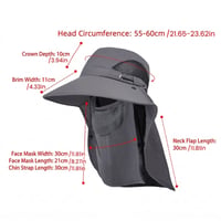 Wide Brim Sun Hat with Removable Face Mask
