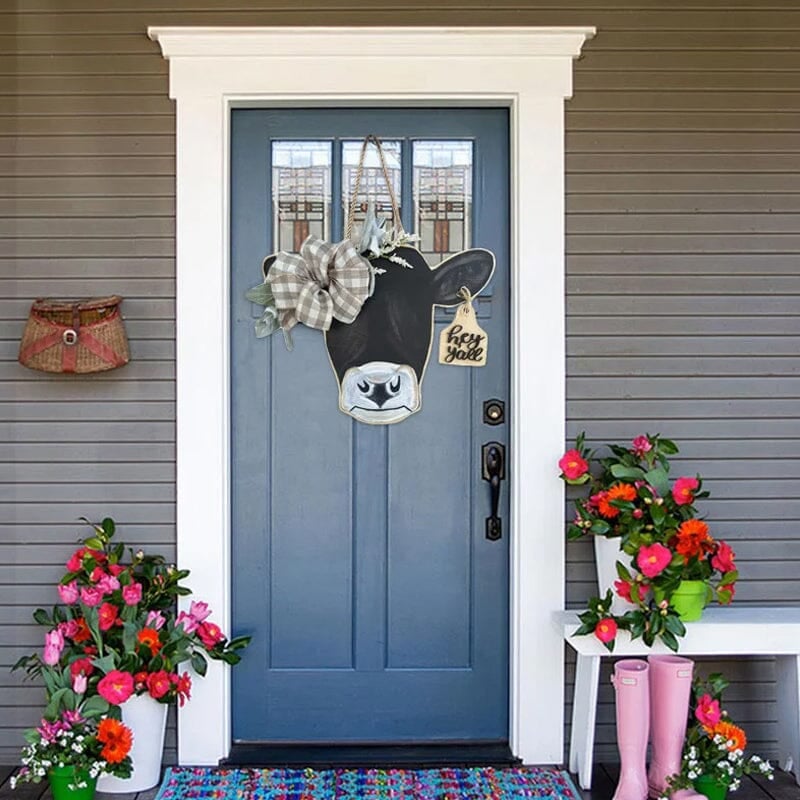 Farmhouse Cow Head Welcome Wreath