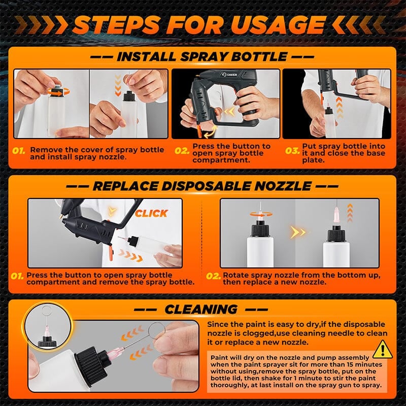 SAKER Cordless Electric Paint Sprayer