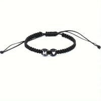 26 Letters & Heart Design Braided Drawstring Bracelet