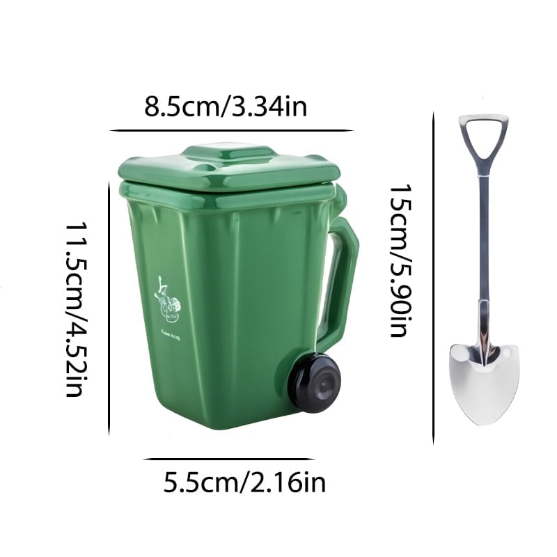 Creative Quirky Trash Can Ceramic Cup