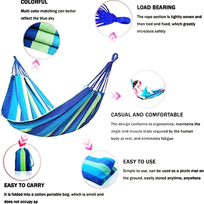 Outdoor Thick Canvas Hammock with Ropes