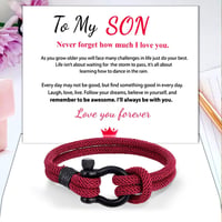 Love You Forever Nautical Braided Rope Bracelet - To My Son/Grandson