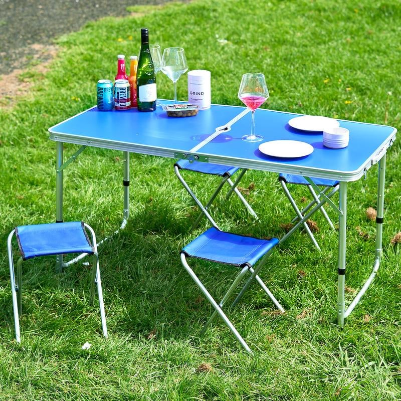 Folding Picnic Table with 4 Stools