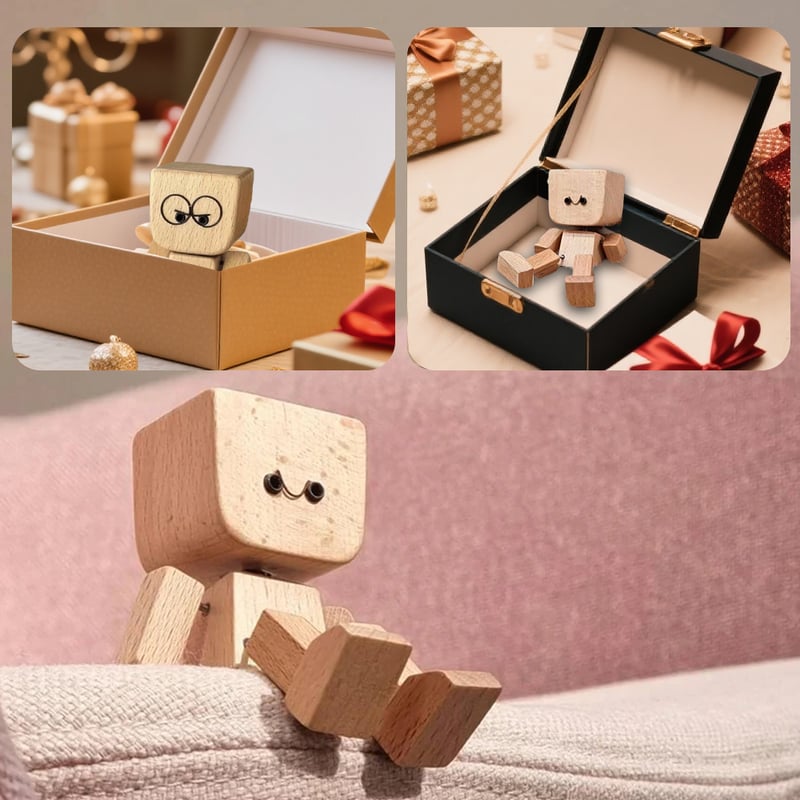 Sale - Wiebelende Houten Manfiguur