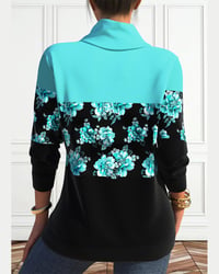Sweatshirt med snoretræk med blomsterprint