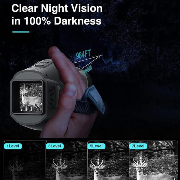 8X Infrared Night Vision Monocular With Digital Crosshairs & Video Recording For Hiking