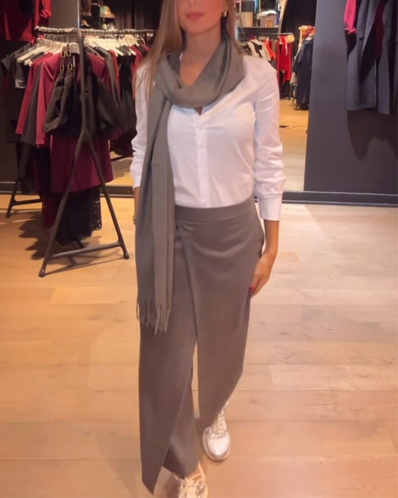 Crossover Irregular Solid Color Trousers