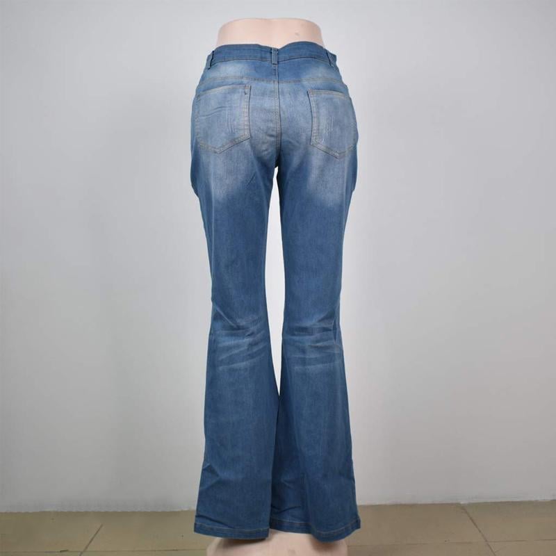 70s Stretch Hip Hugger Street Style Boot-cut Jeans