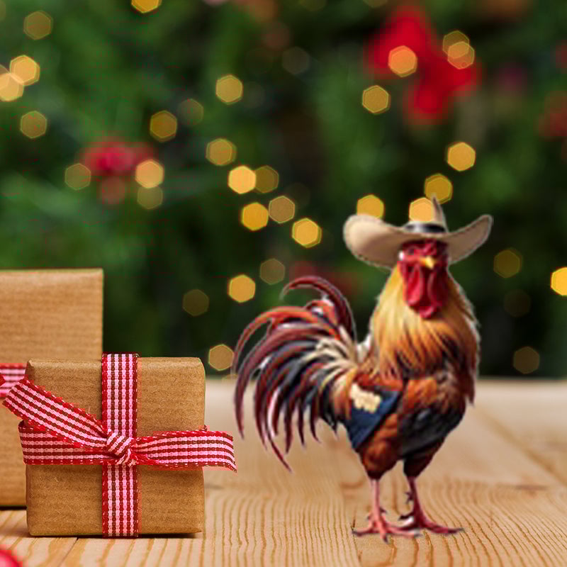 Cowboyhane Arcylic Ornament - Gave til bondegårdsdekorasjon