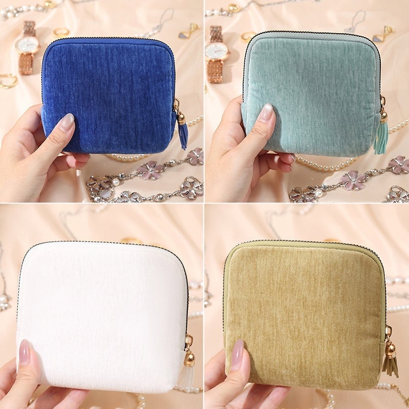 Mini Schmucktasche mit Quasten-Reißverschluss