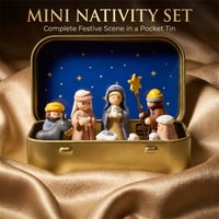 Mini Christmas Nativity Set in Tin Box