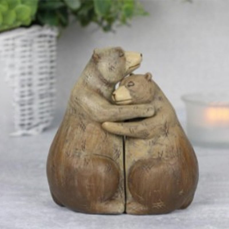 Animal Love Couple Cuddling Pair Figurine