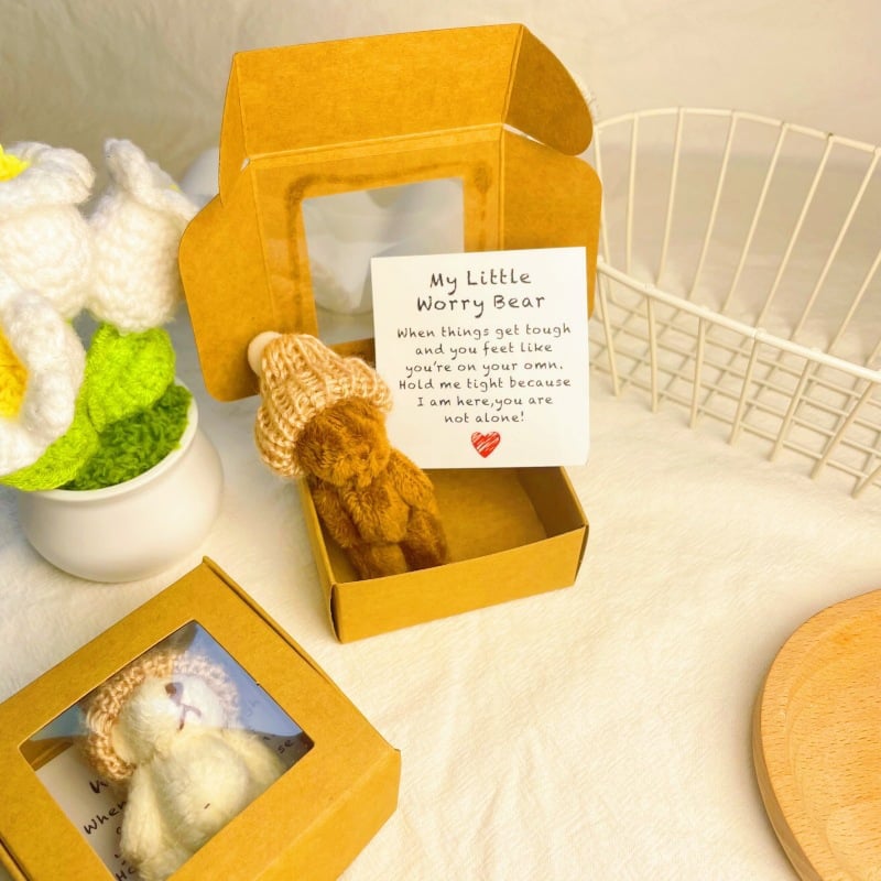 Handmade Mini Plush Teddy Bear in Box
