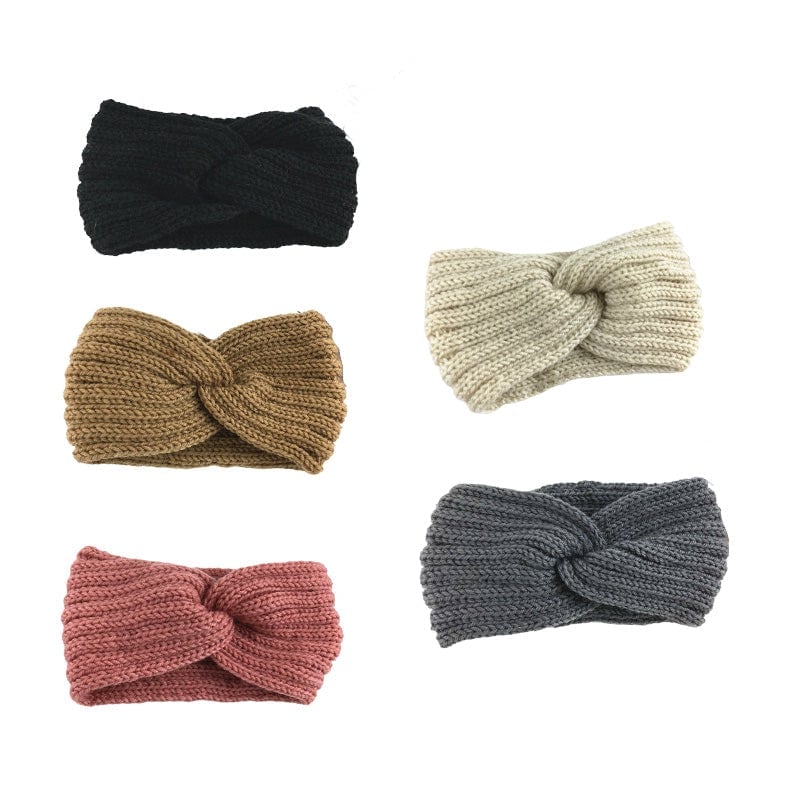Handstickat varmt garnpannbandsset - 5 delar, 5 färger