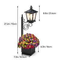 2-in-1 Solar Powered Outdoor Post Light with Integrated Planter Box