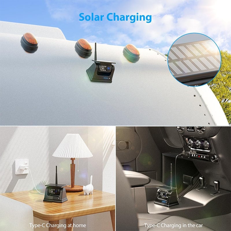 Sakerplus WiFi Solar Wireless Backup Camera