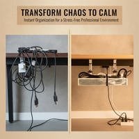 Adjustable No-Drill Under-Desk Cable Organizer