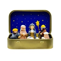 Mini Christmas Nativity Set in Tin Box