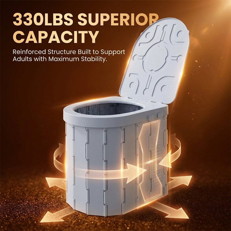 Portable Folding Toilet with Lid