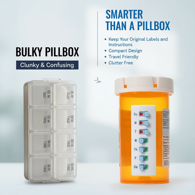 Reusable Sliding Pill Reminder Bottle Tracker