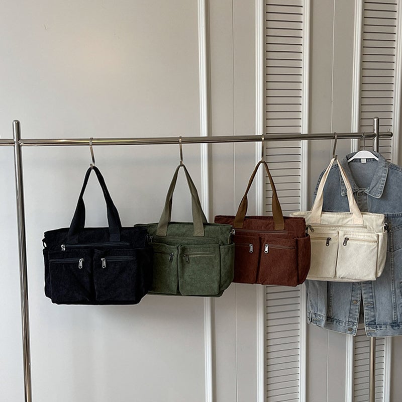 Große Kapazität Corduroy-Damentasche