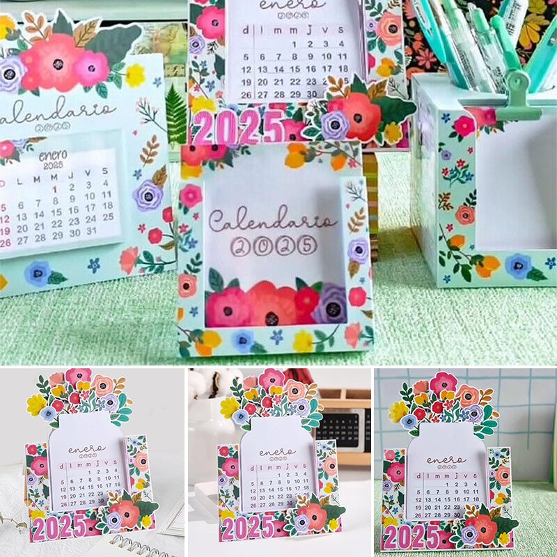 Best Christmas Gift - 2025 Bloomy Flowers Desk Calendar