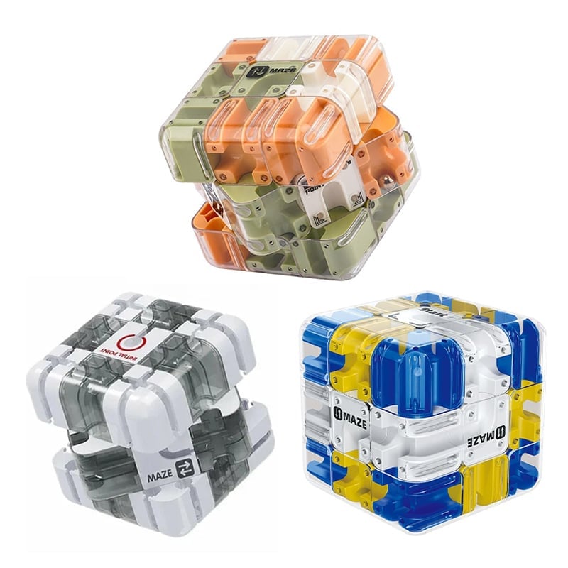 3D Rolling Ball Maze Cube