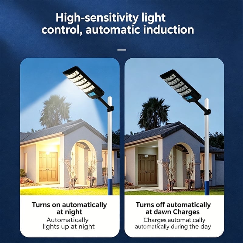 Solar-powered automatic sensor streetlights for courtyards