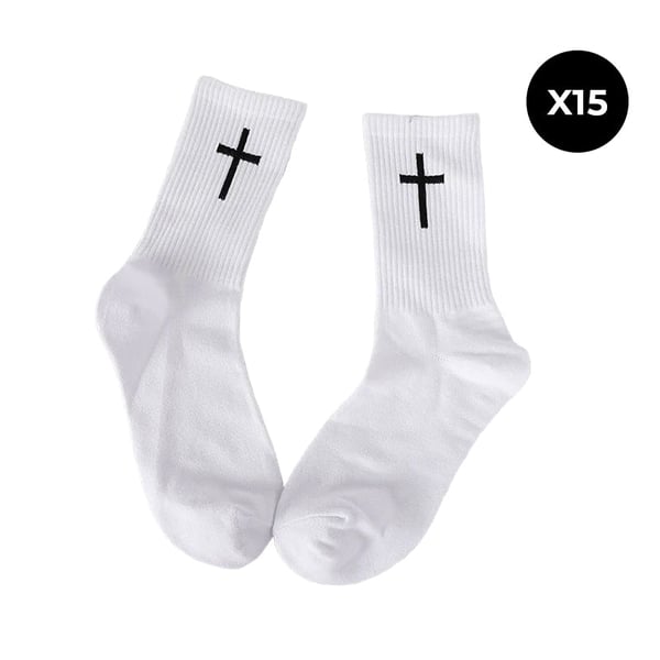 Cross Black And White Socks