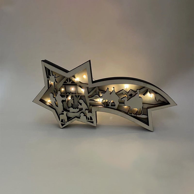 LED houten kerststerlicht