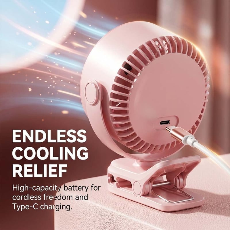 High-Speed Clip-on Fan with LED Display