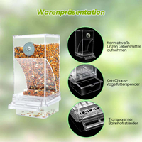 Automatischer auslaufsicherer transparenter Vogelfutterspender