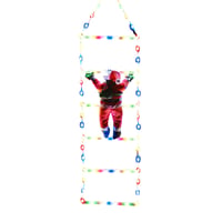Julstege Med Dekorationsljus Och Tomte