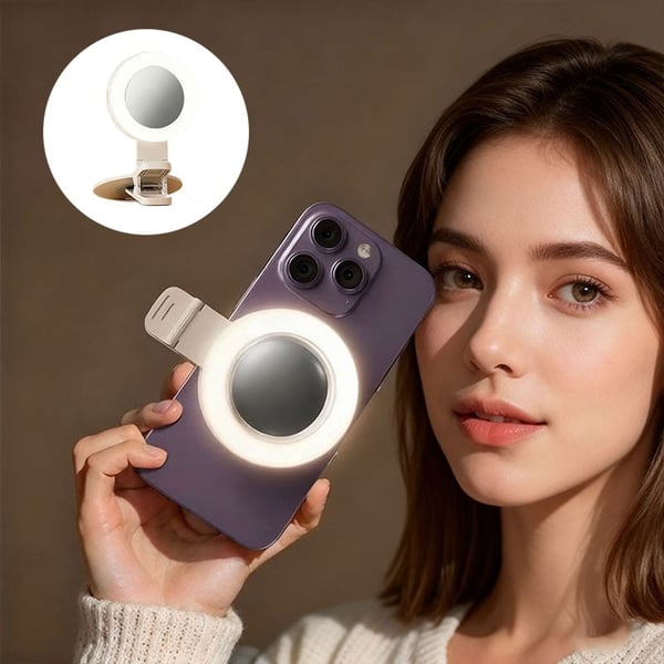 Portable Mobile Phone Rear Selfie Mirror Fill Light