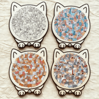 135-Piece Cat-Shaped Wooden Puzzle