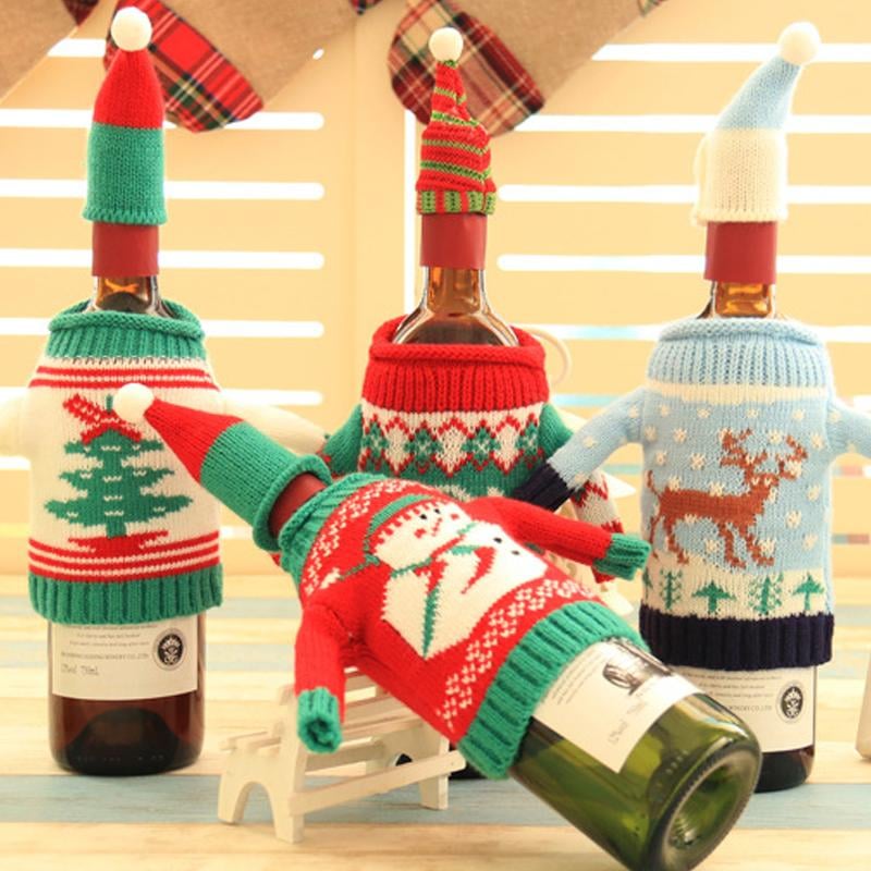 Kerstmis trui met wijnflessen