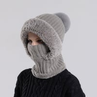 Stickad 3-i-1 kallskyddande mössa för kvinnor