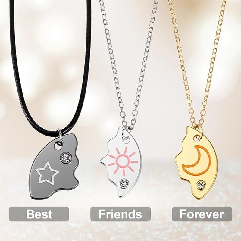 Sun Moon Star Friendship Necklaces