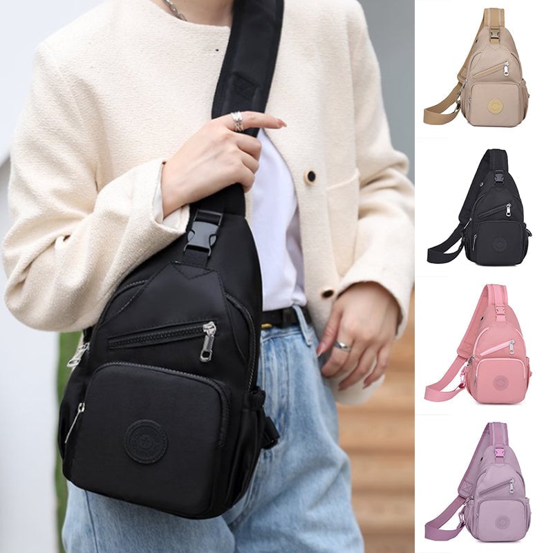 Damen-Schultertasche aus Segeltuch mit mehreren Taschen