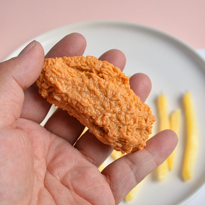 PVC Simulated Chicken Leg Keychain Ornament